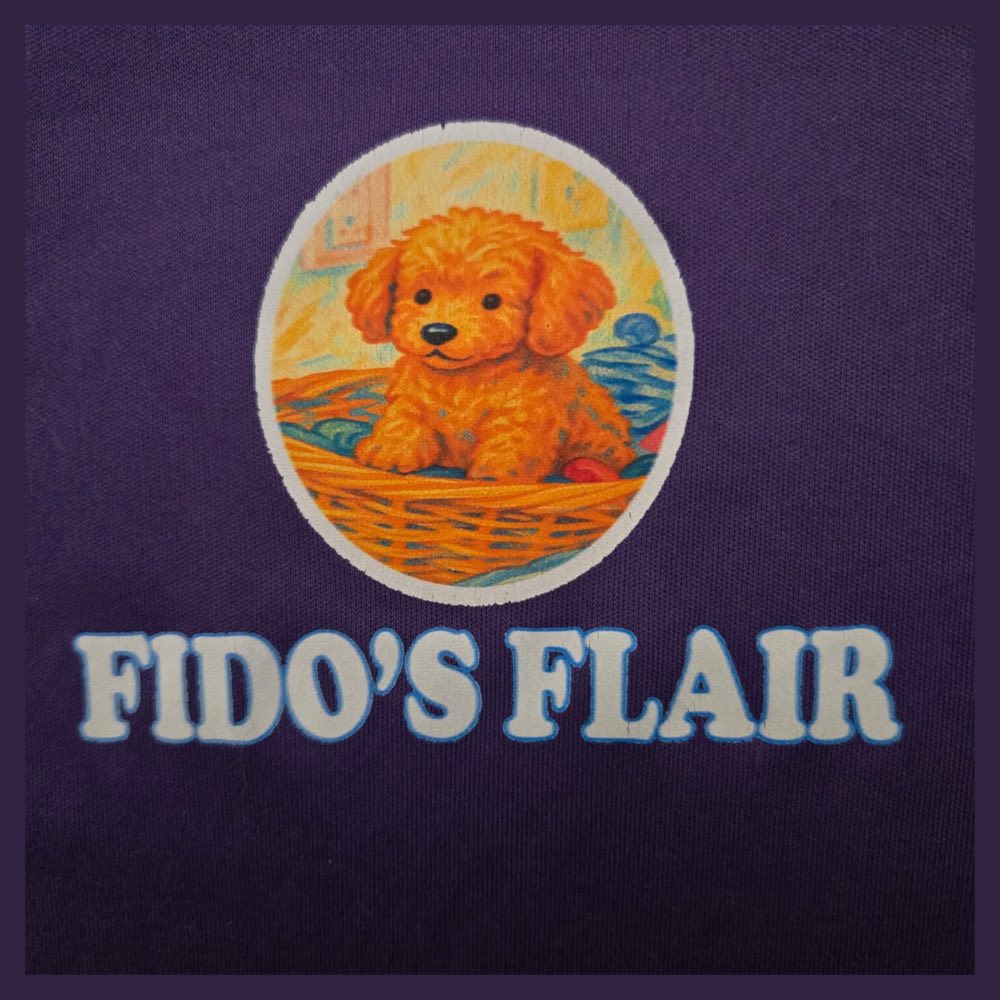 Fido's Flair logo — a poodle puppy in a basket